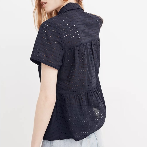 Madewell Eyelet Seamed Button-Down Shirt - Picture 5 of 7